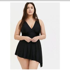 Torrid Asymmetrical Swim Dress sz 3